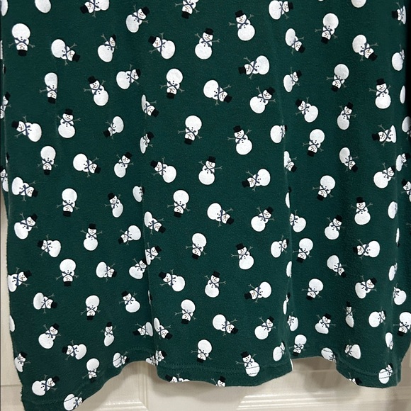 White Stag Forest Green Snowman Top Cotton Winter Cute Fun Medium or Large - Picture 12 of 12